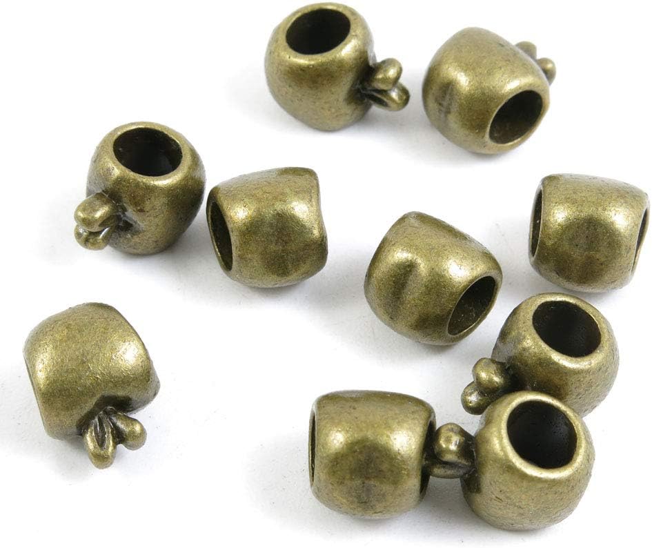 300 PCS Metal Antique Bronze Color Jewelry Making Supplies Charms Beading Crafting Wholesale U9SG3 Apple Bails Cord Ends