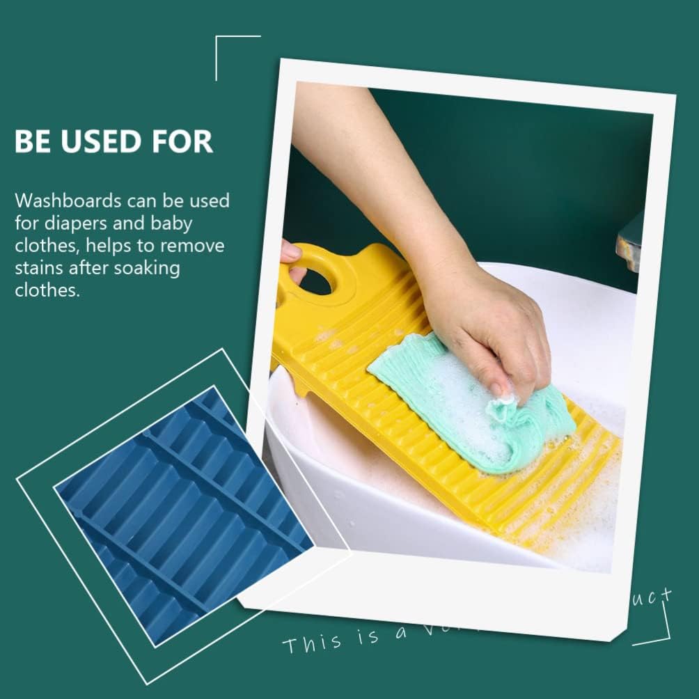Cabilock 4pcs Non- Wavy Washboard Laundry for Hand Washing Clothes Compact for Underwear and Socks Bright Colors