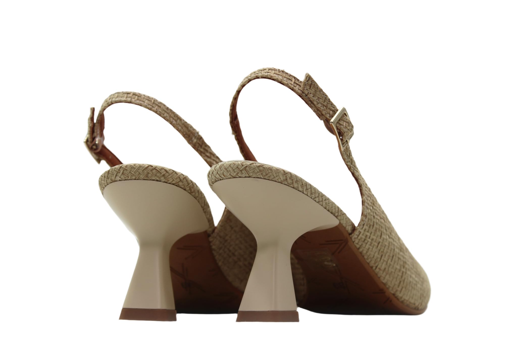 Daniela Vega - Zapato de salón Destalonado,tacón Kitten,de Rafia,Puntera Fina,Escotado,Elegante para: Mujer