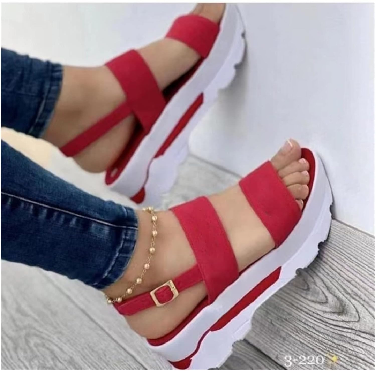 Amazon.co.jp: Wedge Women Platform Buckle Strap Street Summer Shoes Beach  Wedge Women Sandals (Color: D, Size: 26.5) : Clothing, Shoes u0026 Jewelry
