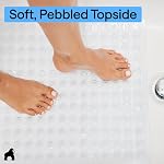 GORILLA GRIP Patented Bath Tub Shower Mat, Machine Washable Bathtub Floor Liner Mats, Suction Cups and Drain Holes to Keep Tubs Clean, Bathroom Essentials, 89x41 cm, Clear