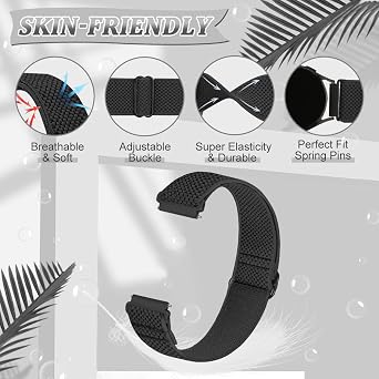 Elastic Watch Straps Compatible with Casio F-91W/F-84/F-94/F-105/F-108/AE-1200/W-217H/W-218H/A-158W/A-168W/SGW-300H/W-800H, Adjustable Stretchy Sport Strap Comfortable Nylon Replacement Band