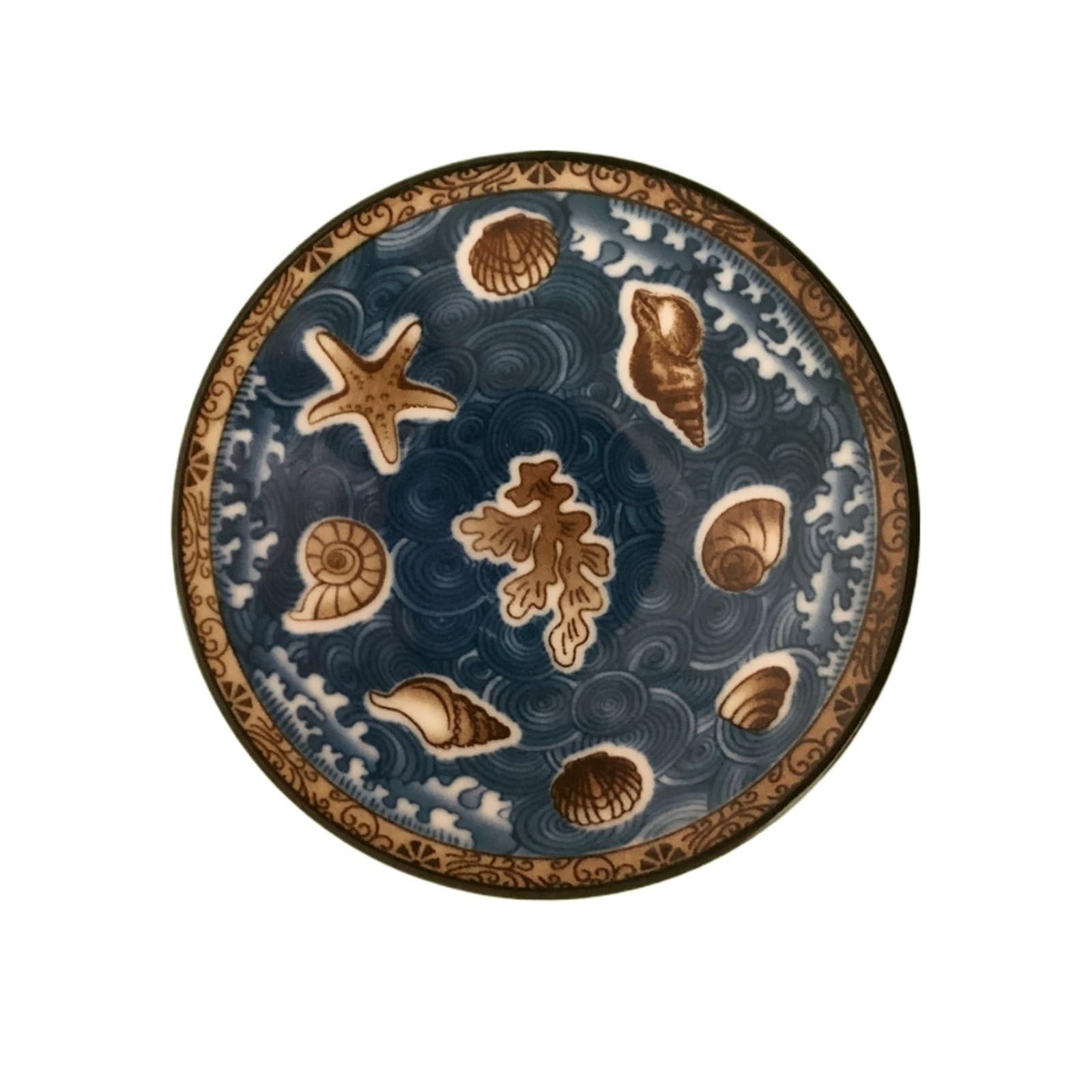 10pcs Blue And White Ceramic Coasters For Anti Scalding Seasoning Dishes for kitchen(Color1)