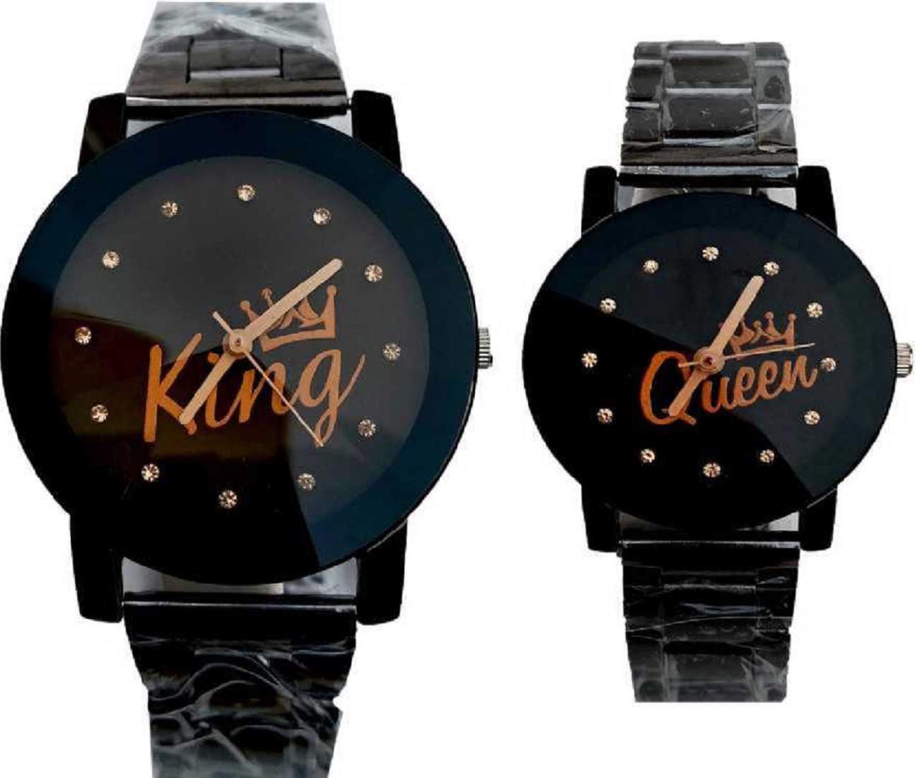 fuerdanni fr-2112-Analogue Quartz Movement Black Color King and Queen Couple Combo Watch for Men and Women and Girls and Boys (Chain) Analog Analog Watch - for Boys & Girls (B083ZWRW59) Amazon Price History, Amazon Price Tracker