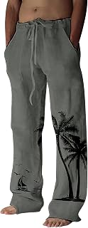 Linen Trousers Men's Jogging Trousers Men's Beach Trousers Lightweight Summer Trousers Men's Trousers Cotton Trousers Loose Fit Casual Loungewear Beach Trousers Summer Jogging Bottoms with Drawstring