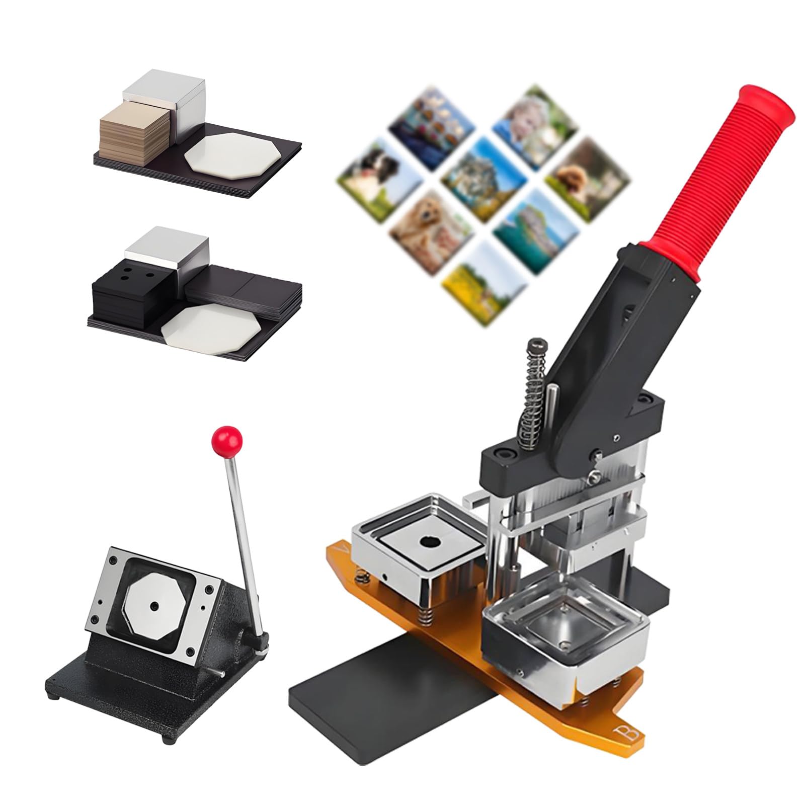OLSKFUH Fridge Magnet Maker Kit With Paper Cutter And Consumables For Display And Metal Doors,63.5 * 63.5-Acrylic
