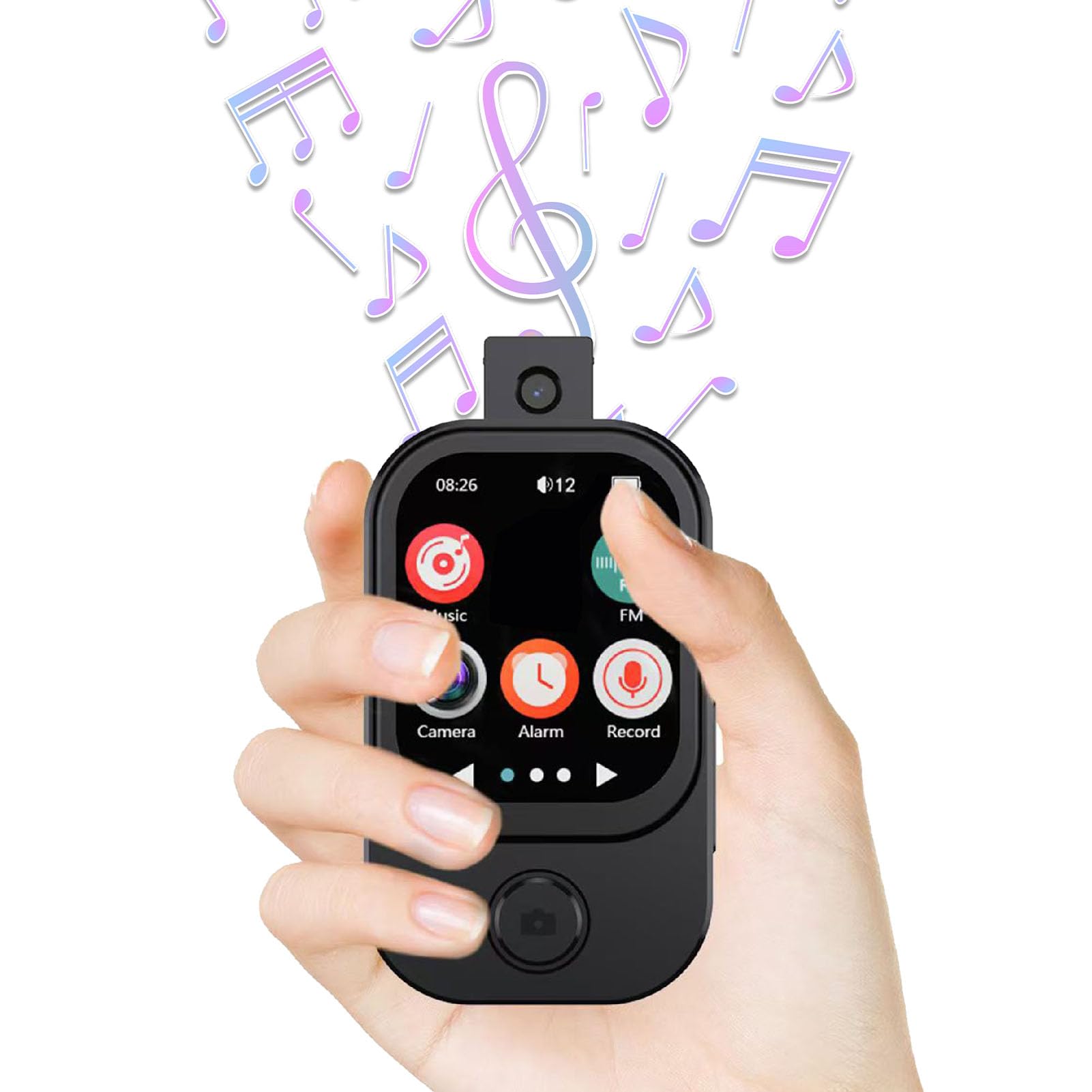 MP3 Player with Bluetooth 5.4, Music Player with HiFi Speaker, Flip Camera, 2.01 Inch Touchscreen, FM Radio, Voice Recorder, Black (128G Small Memory Card)-image-20