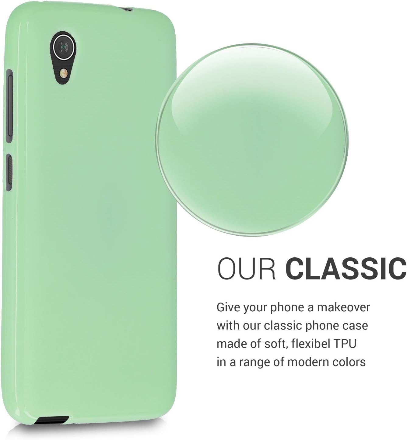 kwmobile Case Compatible with Alcatel 1 (5.0") Case - Soft Slim Protective TPU Silicone Cover - Mint Matte