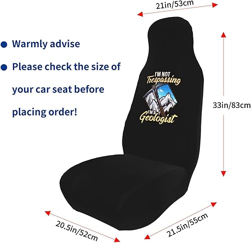 Miniatura 7 de Fundas de asiento delantero de automóvil con texto en inglés "I'm Not Trespassing I'm A Geologist", paquete de 2 unidades, ajuste universal para