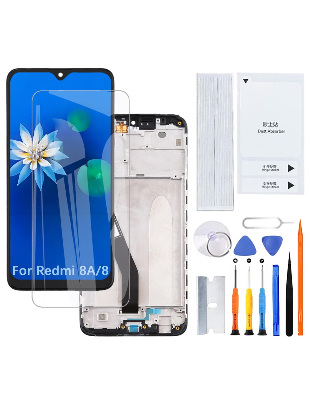 H&LYCYJ Display Schermo per Xiaomi Redmi 8A/8 MZB8458IN M1908C3KG M1908C3KH LCD Schermo di Ricambio Kit di Montaggio con Cornice