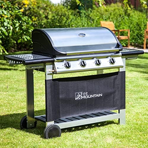 Fire Mountain - 4 Burner Gas BBQ, Large Gas BBQ, Perfect for Larger Gardens and Families, Outdoor BBQ Grill, Quad Control, Stainless Steel Burners, Large Cooking Griddle, 140 (W) X 106 (H) X 56 (D)