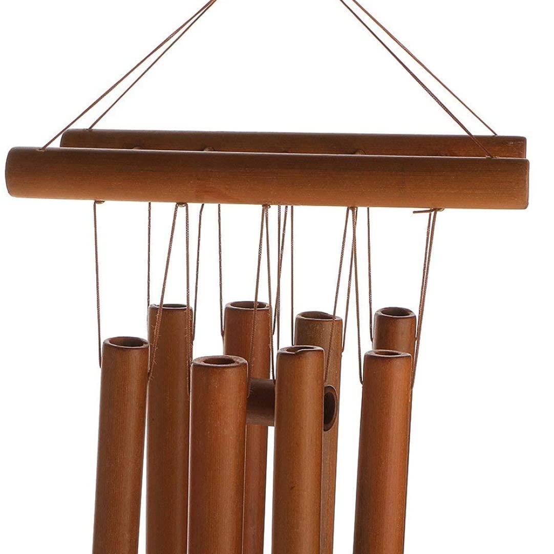 Baobiutin Bambus Wind Glocken mit handgefertigtem Bambusrohren Wind Chimes  hohl getestete Musik natrlicher Bambus Wind Glockenspiel mit Einer Leiter  ...