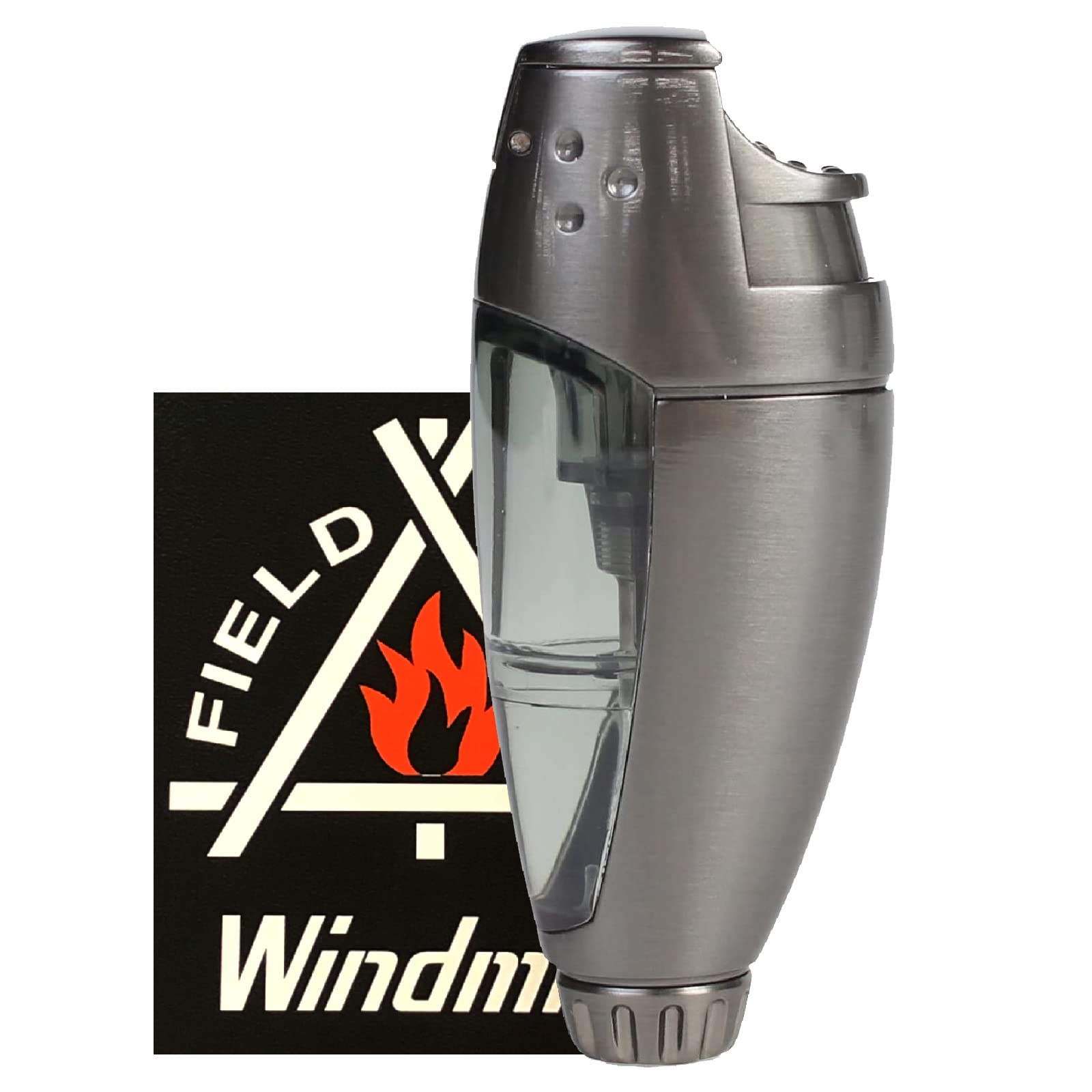 ウイ��ンドミル(Windmill) ガスライター ガンメタル BEEP3 ロゴステッカー付き バーナーフレーム 充填式 BE3-2007K