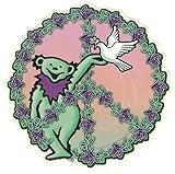 Dye the Sky Grateful Dead Dancing Bear Peace - Window Sticker/Decal (5.5' Circular)