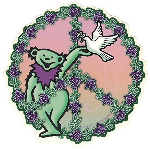 Dye the Sky Grateful Dead Dancing Bear Peace - Window Sticker/Decal (5.5' Circular)
