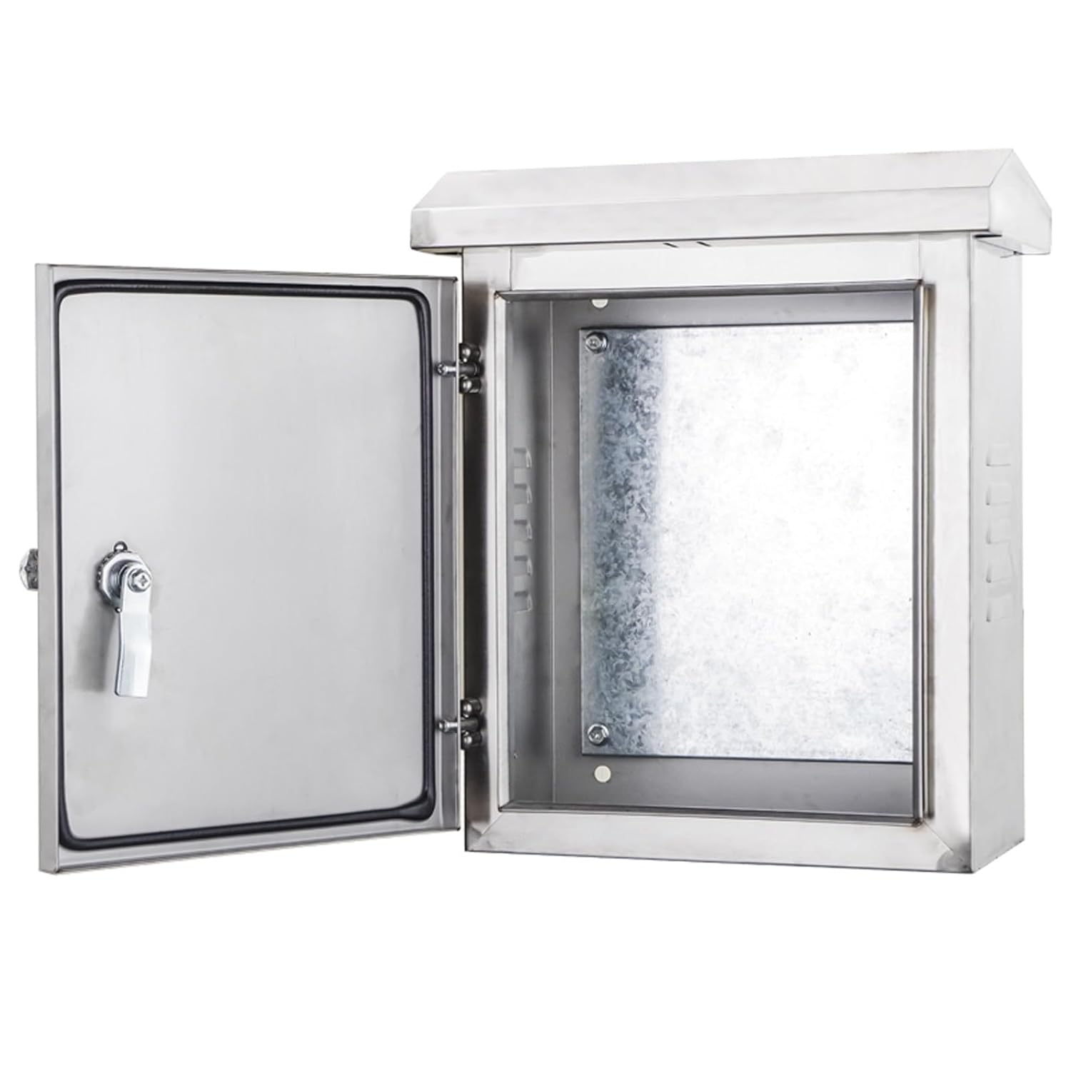 304 Stainless Steel Outdoor Electrical Box, Waterproof & Dustproof Enclosure with Ventilation Holes, Corrosion-Resistant Mounting Plate (25x16x30cm)