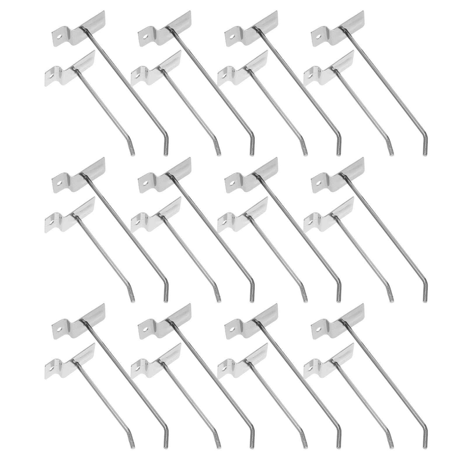 Crochets en fer argentés pour panneau perforé et rangement outils de garage