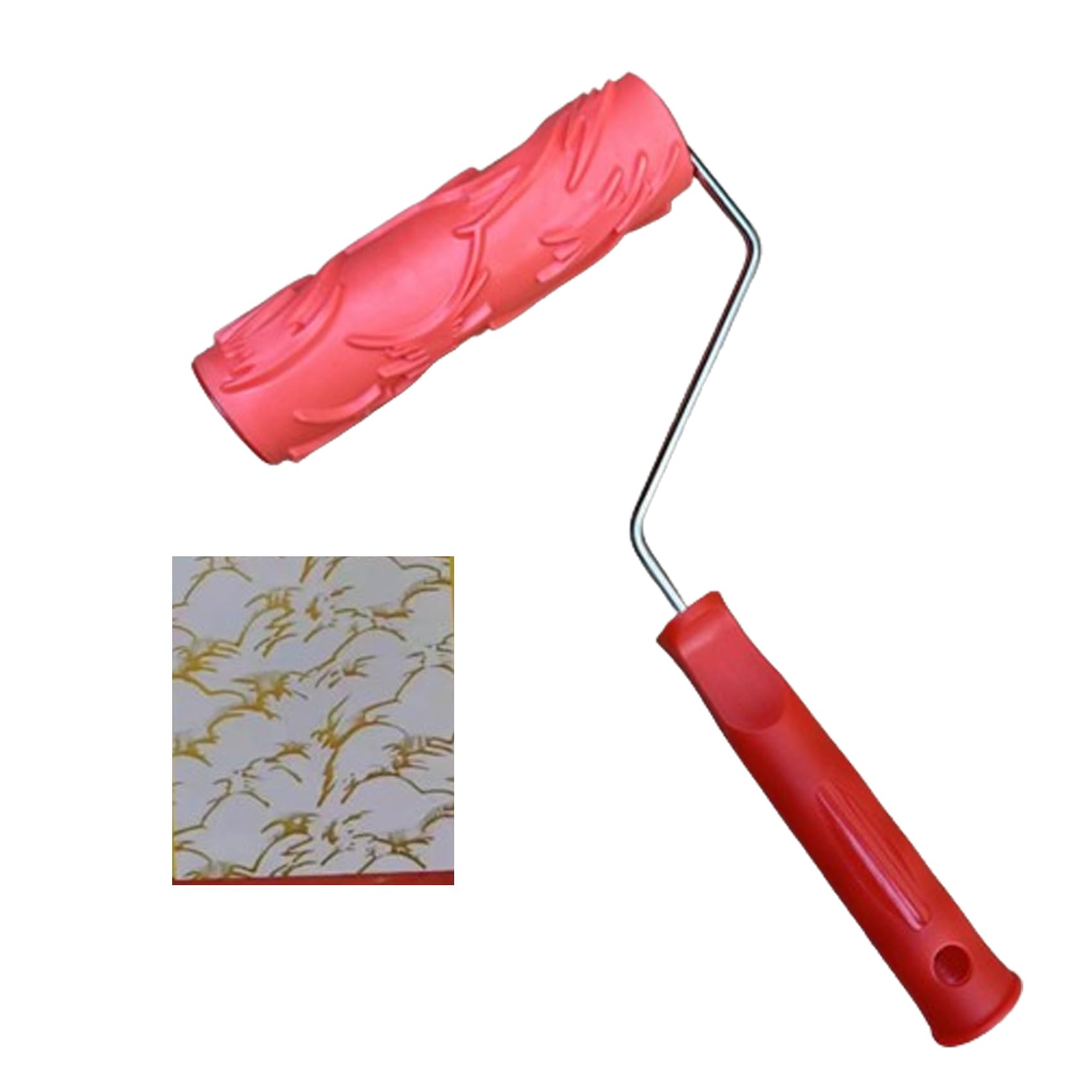 Bosons B Embossing Texture Patterned Paint Roller For Wall Decoration, Diy Paint Art Tool For Wall Decoration, 7'' Pattern Paint Roller For Wall, Graining Painting Tool With Handle (B)