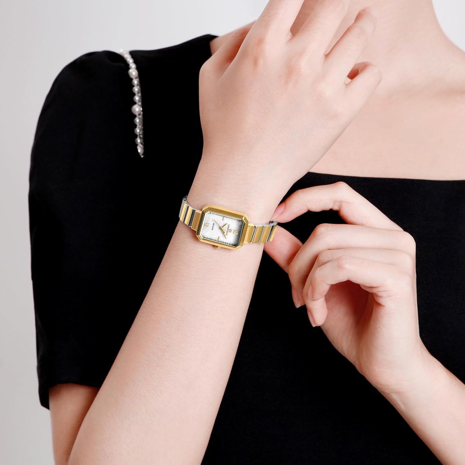 NAVIFORCE Woman Simple Retro Style Bracelet Stainless Steel Watches, Vintage Rectangular Case Watch for Women with Adjustment Tool - Image 7