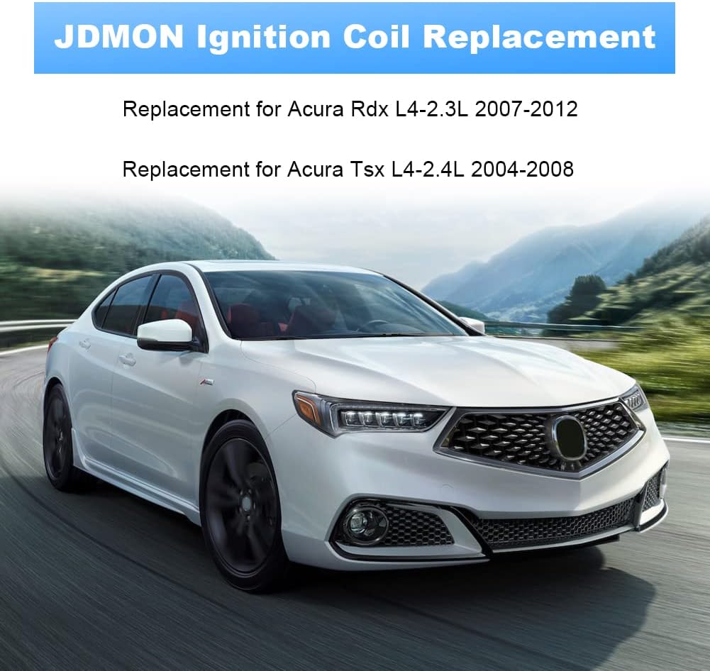 JDMON Ignition Coils Pack Compatible with 2007-2012 Acura TSX 2.4L,2004-2008 Acura RDX 2.3L L4 Replace UF417 5C1440 Set of 4