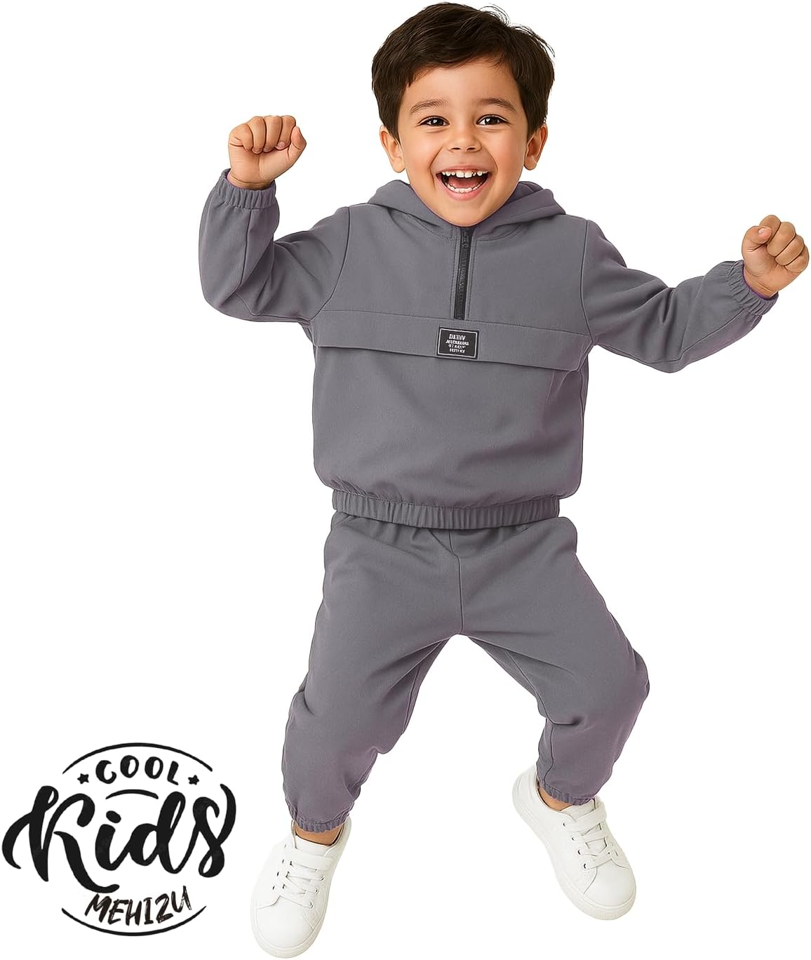 2 Piece Kids Boys Sweatshirt Top Sweatpants Long Sleeve Half Zip Hoodie Shirts and Jogger Pants Set Hoodie Sweatsuit - Image 3