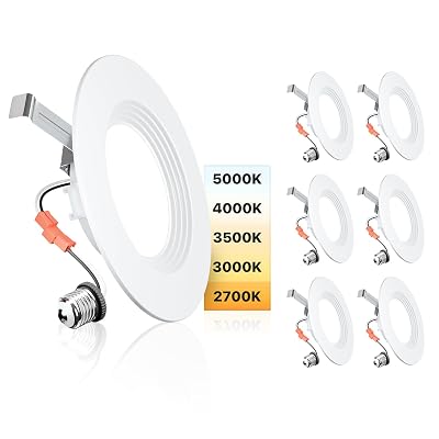 Ensenior 5/6 Inch 5CCT LED Can Lights 6 Pack IC Rated product image