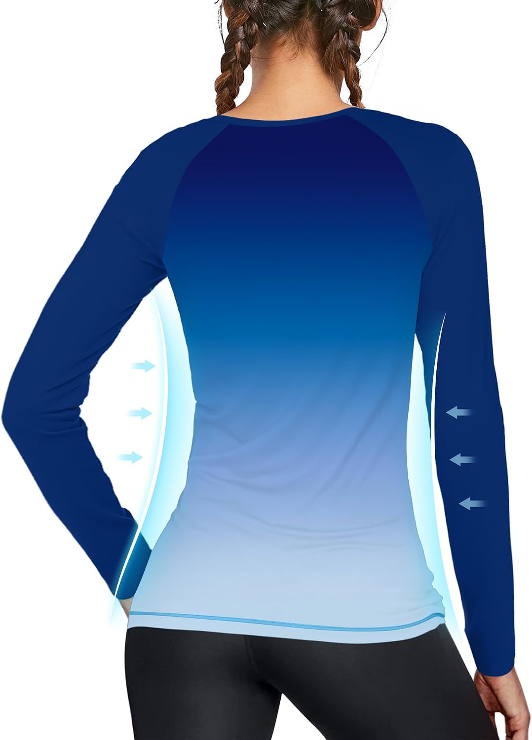 Women's Sun Protection Long Sleeve Shirts, UPF 50+ UV Rash Guard Swim Shirt, Workout Hiking Running Athletic Tops thumbnail