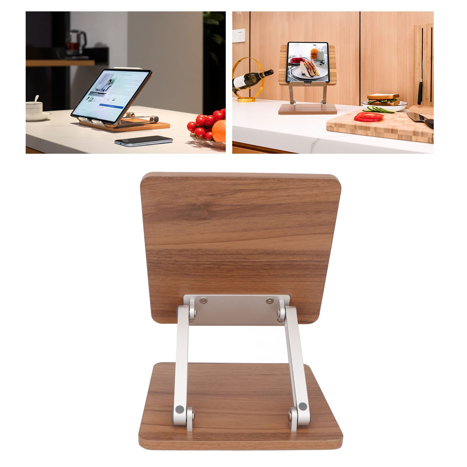 Supporto per Laptop, Porta Laptop in Legno Accessori per Scrivania da Ufficio con Comodo Design Regolabile Ergonomico in Lega in Alluminio in Lega di Legno Profondo Office Staffa Soporte
