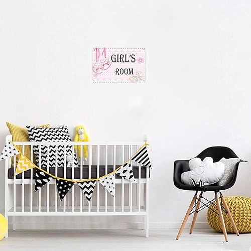 Miniatura 3 de Letrero de habitación de niña con lazo rosa personalizado con nombre de flor lindo letrero de puerta rosa para dormitorio de bebé tablón guardería