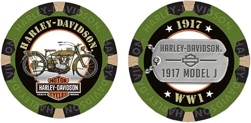 Harley-Davidson Serie Militar Alpha 1 1917 Modelo J Coleccionable Poker Chip 6741