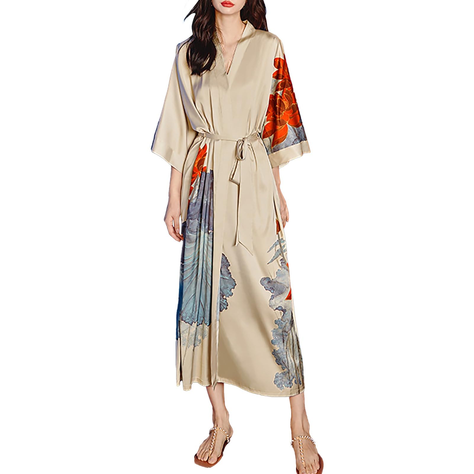 Robe imprimée florale et pyjamas courts pour douces nuits - 5