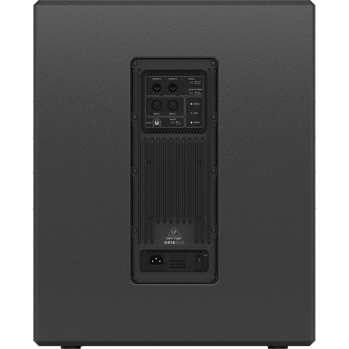 Behringer DR18SUB Subwoofer Attivo PA 18 Pollici 2400W, Altoparlante Bassi Professionale per DJ, Live Sound ed Eventi con Crossover Stereo Integrato