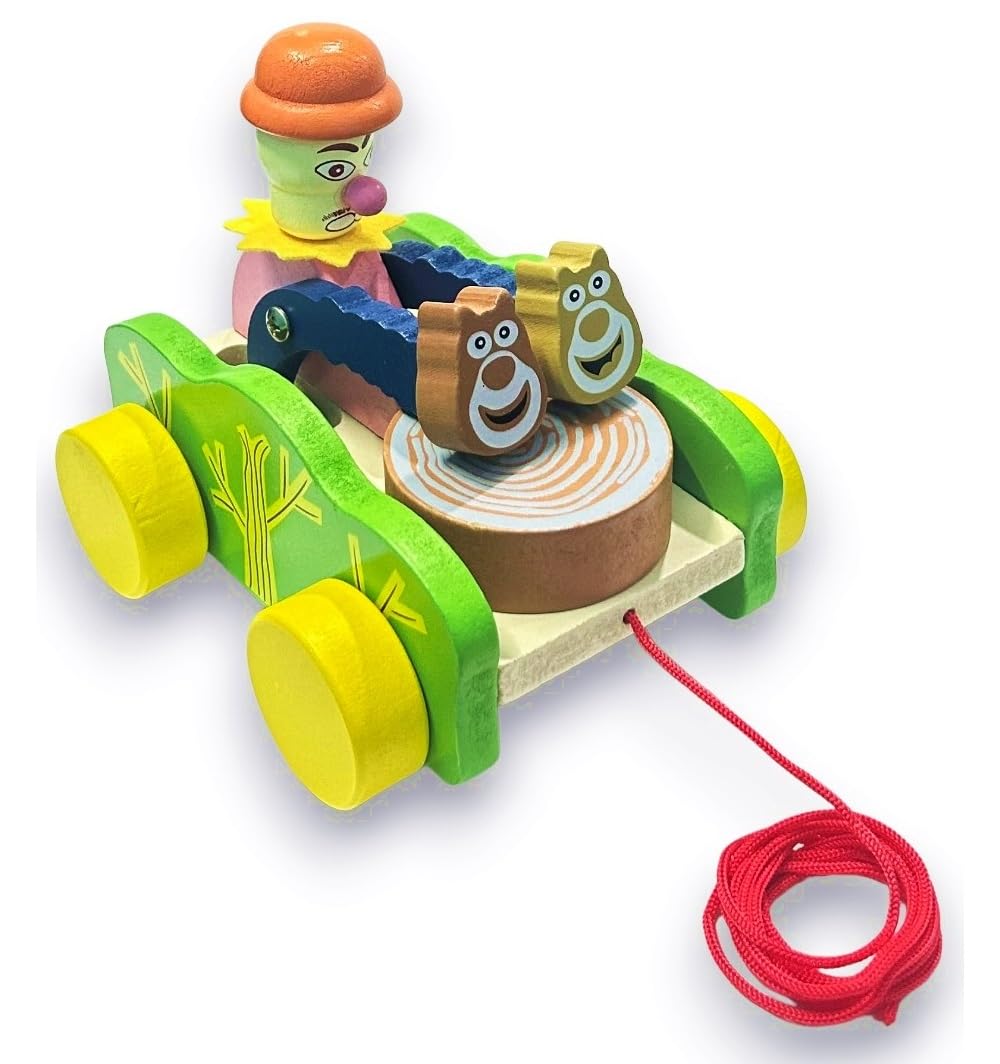 SUPER TOY Walk-A-Long Toddler Wooden Pull Toy Musical Drum for Toddler Kids 1 Year Age Early Walking (B0CTTL9NQR) Amazon Price History, Amazon Price Tracker