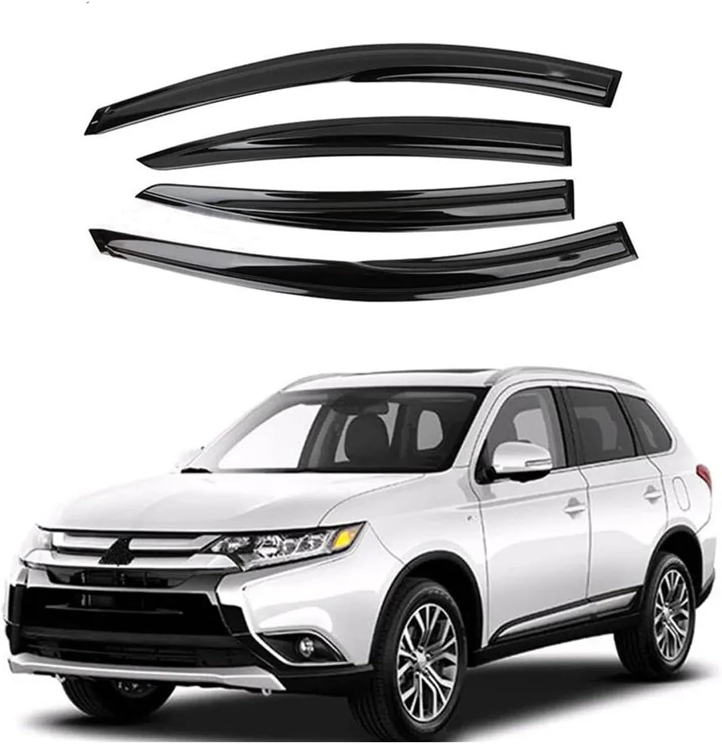GEYABG(ゴヤブ) 三菱アウトランダー2014-2020に適合する車の窓用レインディフレクターバイザーサンガードベントウィンドウ