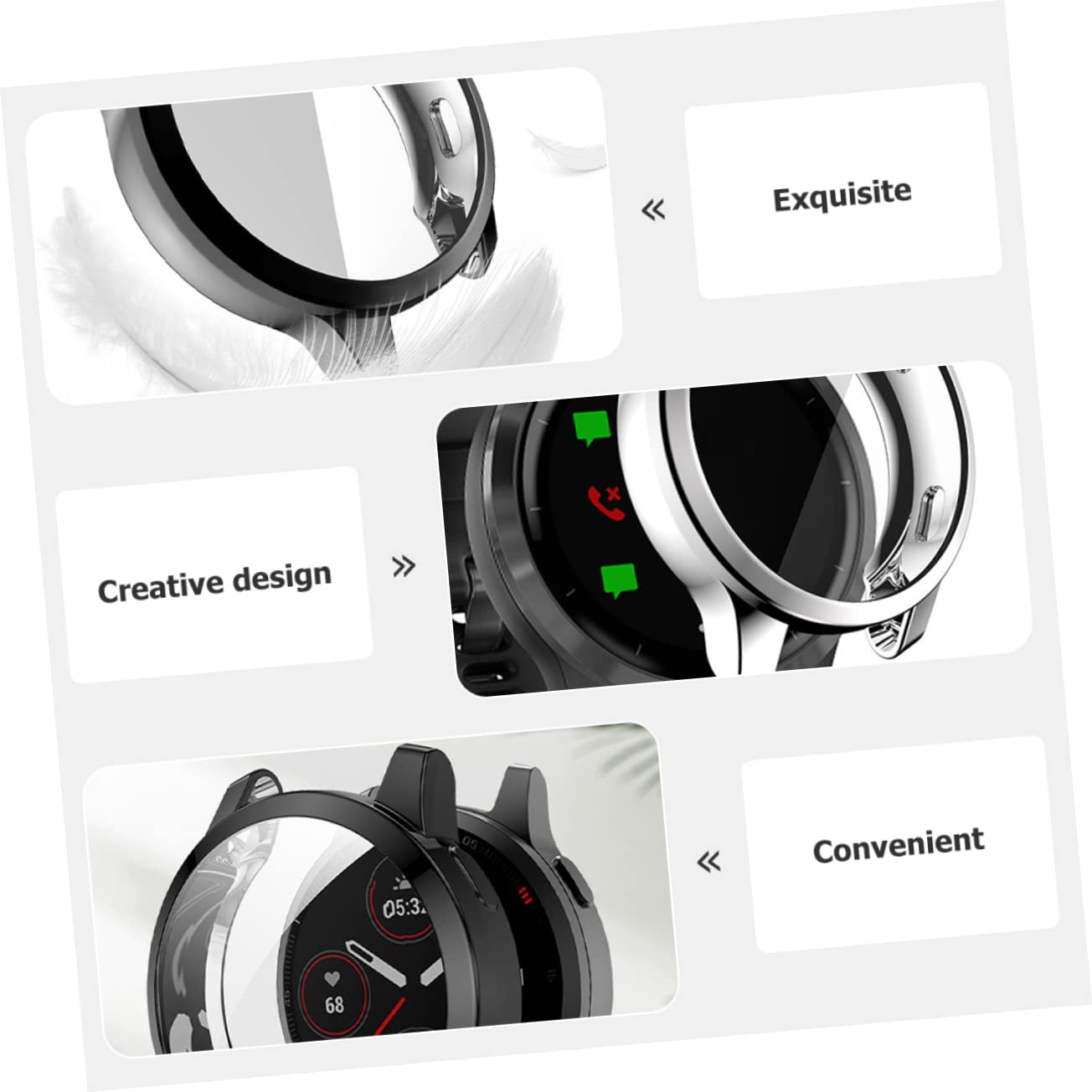 UKCOCO 24pièces Étui De Écran TPU pour Montres Venu Anti-Rayures Facile à Installer Couverture Complète des Accessoires De Montre