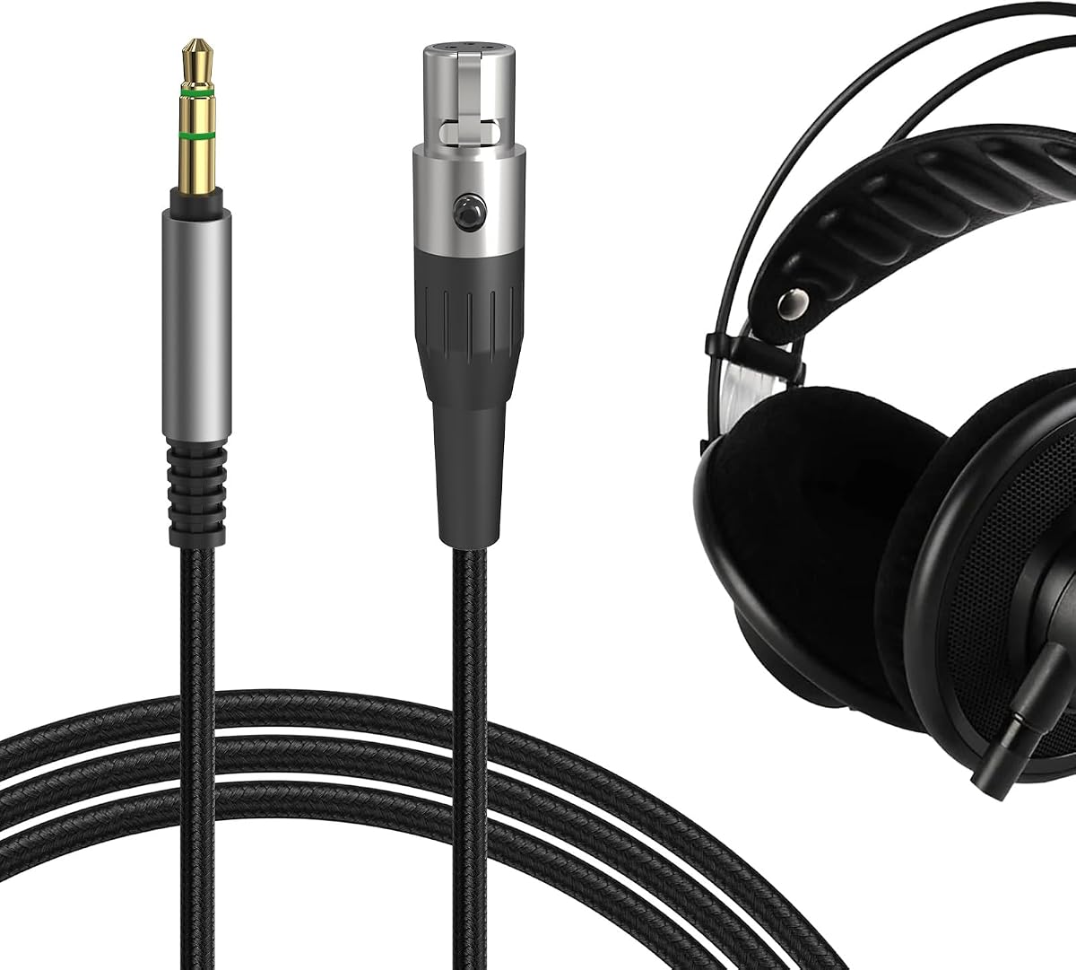 GEEKRIA Audio Cable Compatible with AKG Q701, K702, K712, K271S, K271 MKII, K240 S/Studio, K245, K241, K175, K171 Headphone 3.5mm Braided Nylon Replacement Stereo Cord (6ft / 1.7m)