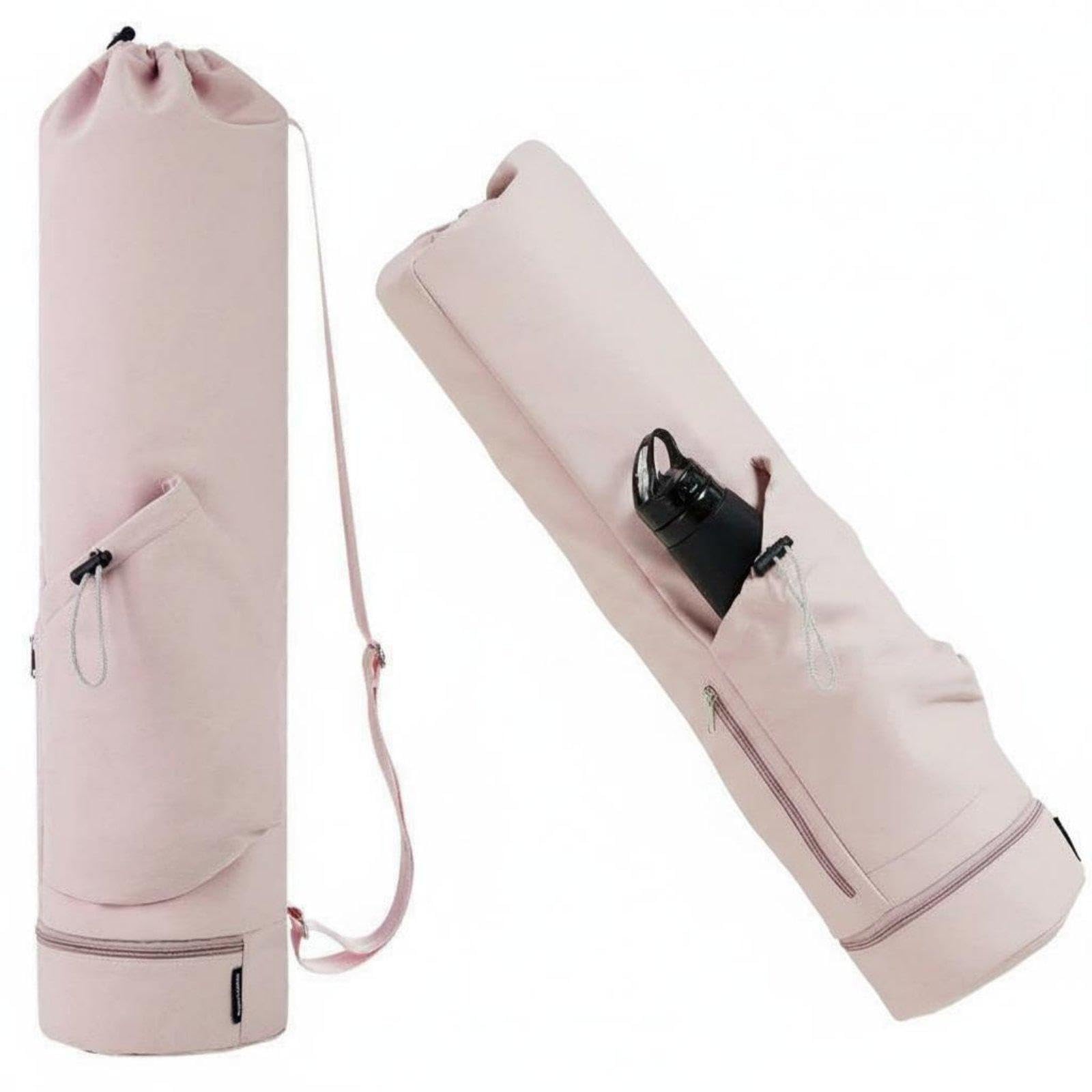 Exercise mat Carry Bag Water Drink Holder Workout Mat Holder Bag Multifunctional Fitness Accessory for Yogis, Women, Gym, Travel Pilates Pink-image-32