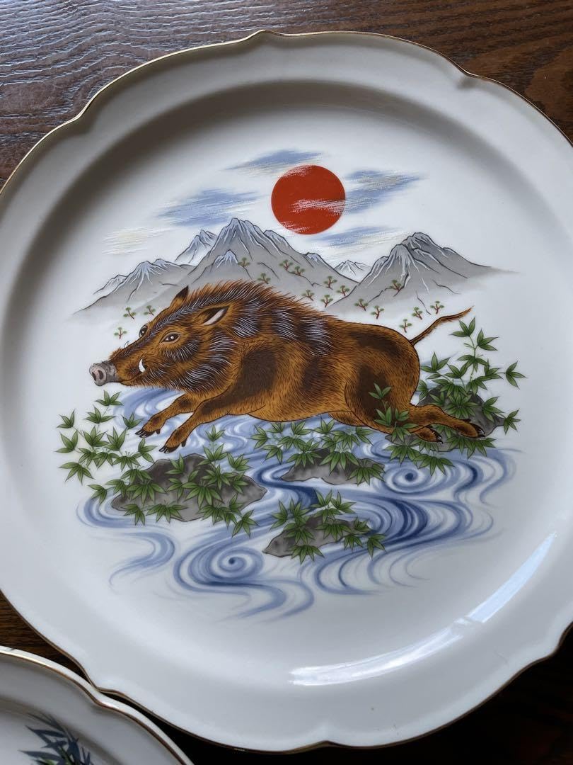 Amazon | 有田陶源の皿 干支3枚セット ネズミ 猪 虎 | ノーブランド品
