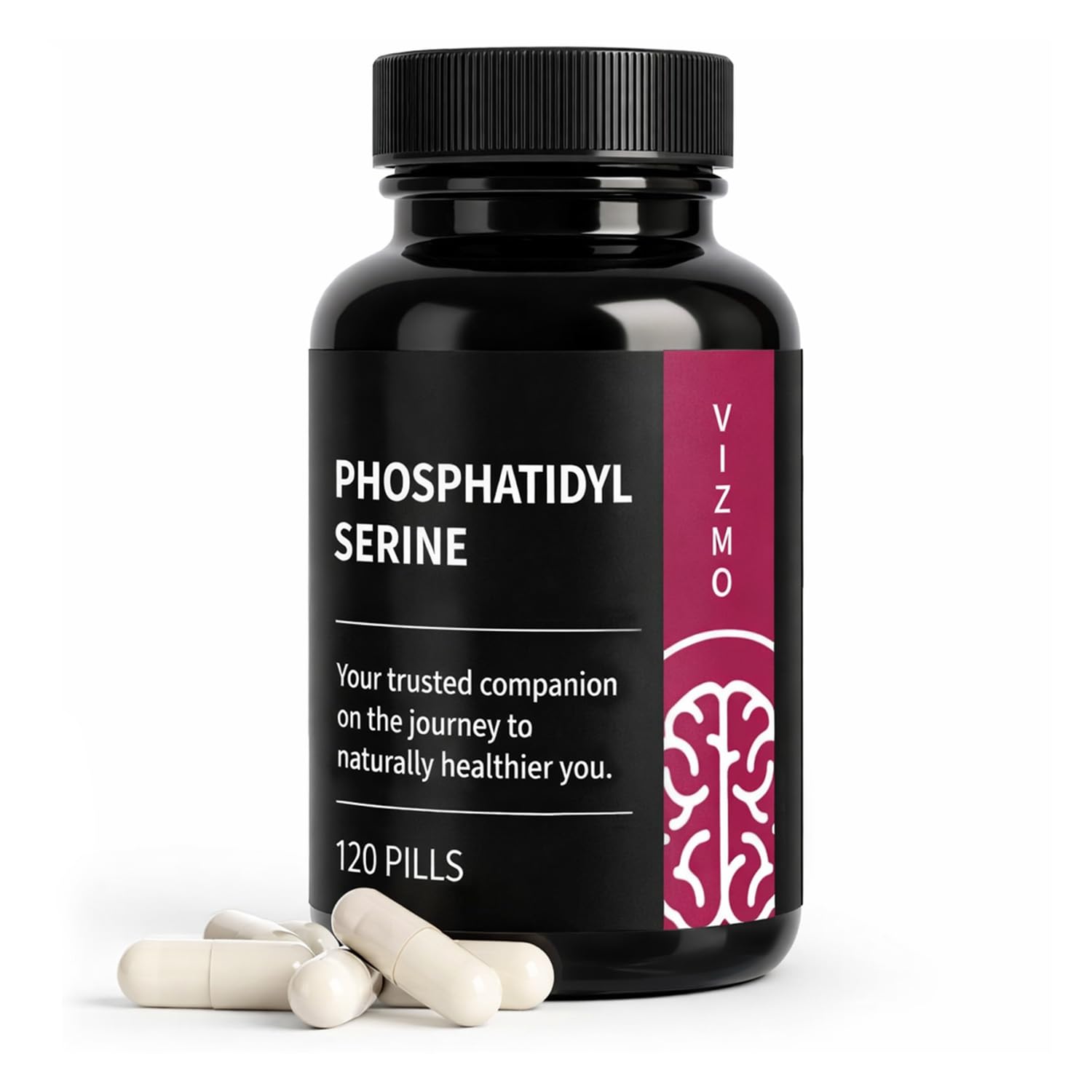 Phosphatidylsérine 100mg – 120 gélules végétaliennes à haute dose pour la mémoire, la concentration, la réduction du stress, la diminution du niveau de cortisol, l’équilibre du cortisol, la concentrat