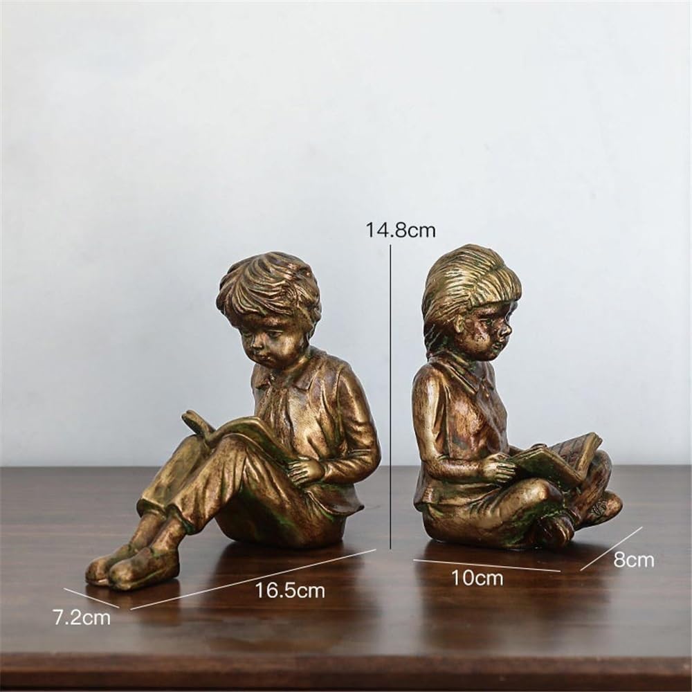 Bookend Support Home Decorative Reading Book Statue Bookends Elegant Resin Bookshelf Room Office Desk Decor Bookends