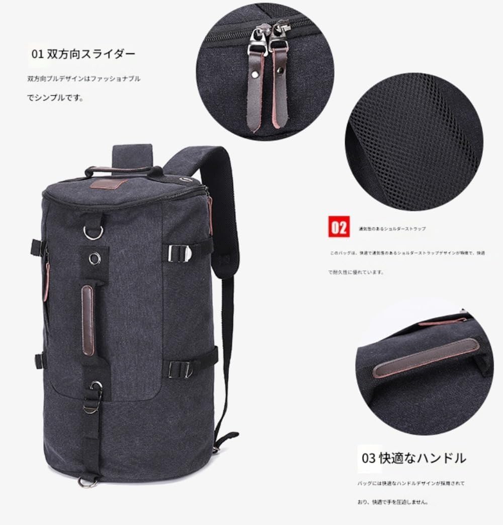 Vexnar スポーツバッグ 多機能 3WAY 防水キャンバス 大容量 メンズ レディース 男女兼用 ジム 旅行 登山 アウトドア