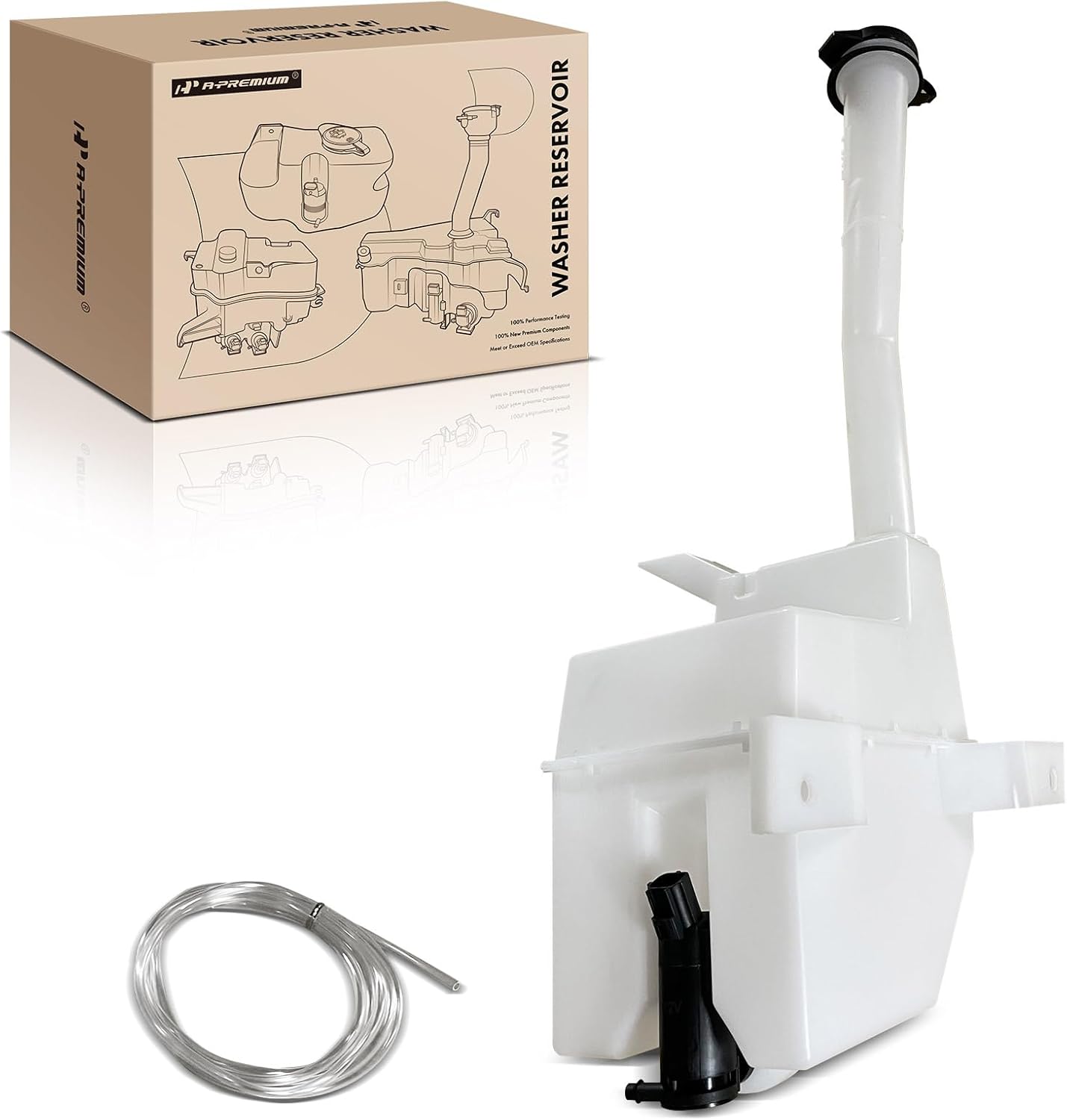 A-Premium Windshield Washer Reservoir Tank Assembly Compatible with Acura RDX 2007-2012 - with Cap