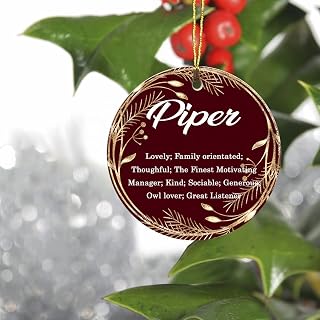 Merry Christmas Decorations Ornaments for Tree 2021 with Name Piper Ornament, Family Ornament Gift for Piper Ornament, Keepsake Christmas Ornaments 3" Round Plastic