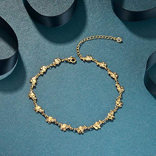 Image of Dremmy Studios Simple Gold Chain Anklet,14k Gold /Silver Plated Dainty Disc Evil Eye Summer Beach Ankle Bracelet Jewelry for Women