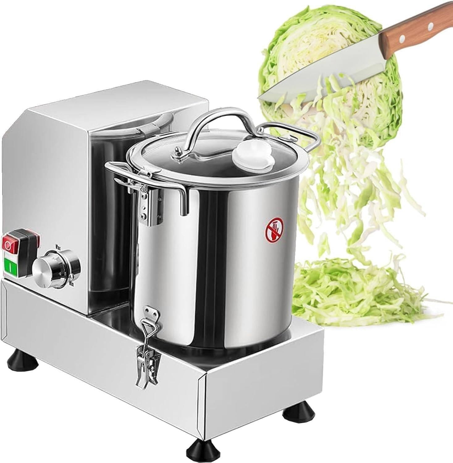 Commercial Food Processor, Fruit And Vegetable Cutter Slicer Machine, 6L/9L/15L Multi-Functional Food Processor, Speed Up To 3700 RPM Cabbage Cutter(6l)