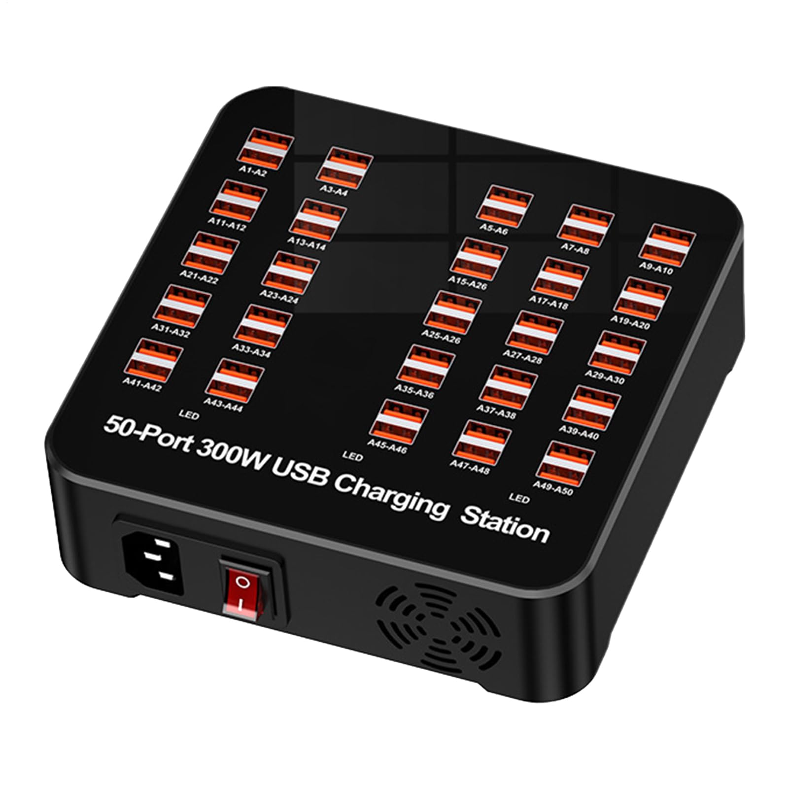 USB Schnellladestation | Mehrfach-Ladegerät mit mehreren Anschlüssen - Tragbare Steckdose Für Smartphone Tablet Computer Unterwegs Zuhause