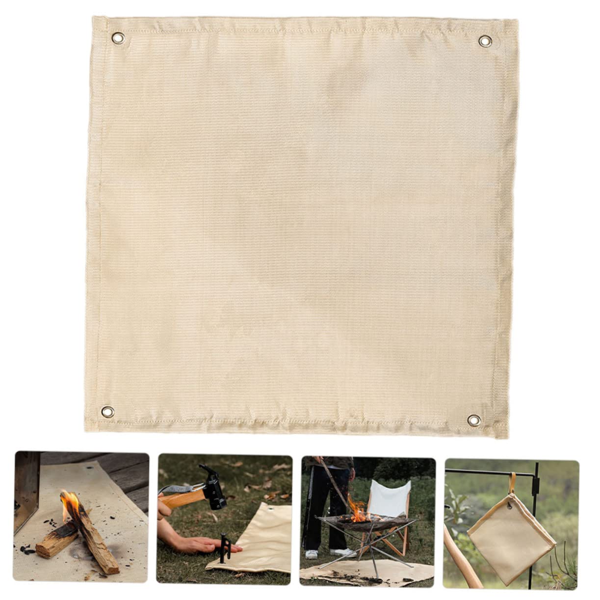BESPORTBLE 5 Piezas Paño ignífugo para Acampar Fire Blanket Mantas ignifugas ignífuga Camper fosa Estera de para Pozo de Almohadilla a Prueba de Fibra de Vidrio