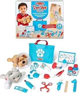 SUNNY, Melissa & Doug, Playset Veterinário com 2 Pelúcias e 24 Peças, Acima de 4 anos