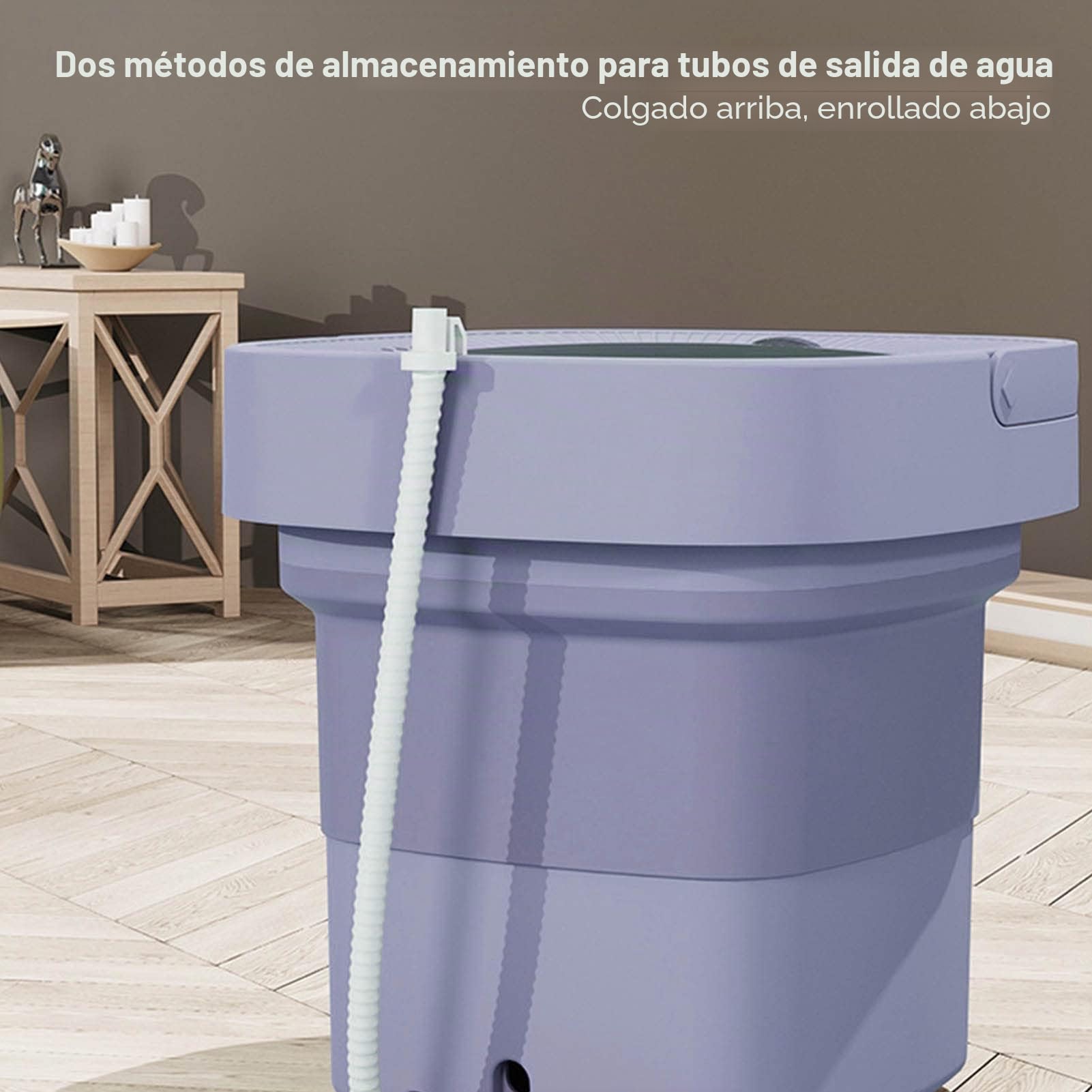 Fockety Lavadora Portátil, Mini Lavadora Plegable de 6,5 L con Secador Giratorio y 3 Modos, Lavadora Portátil Semiautomática de Limpieza Profunda para Caravana, Camping, Apartamento (Púrpura)