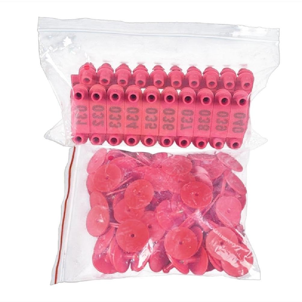 Lot De 100 Étiquettes D'Oreilles Numérotées Pour Bétail - Jaunes En TPU Ultra-Résistant (#001 à #100) Pour Moutons, Chèvres, Cochons, Vaches & Plus